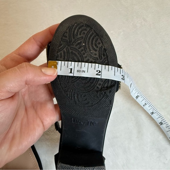 Lucky Top Gallery 45K Black Low Heels with Elegant Rhinestones and Ankle Strap - Picture 9 of 9